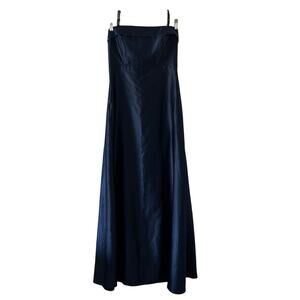 Alfred Angelo Navy Blue Strapless Formal Gown Prom Evening Size 11 Beaded